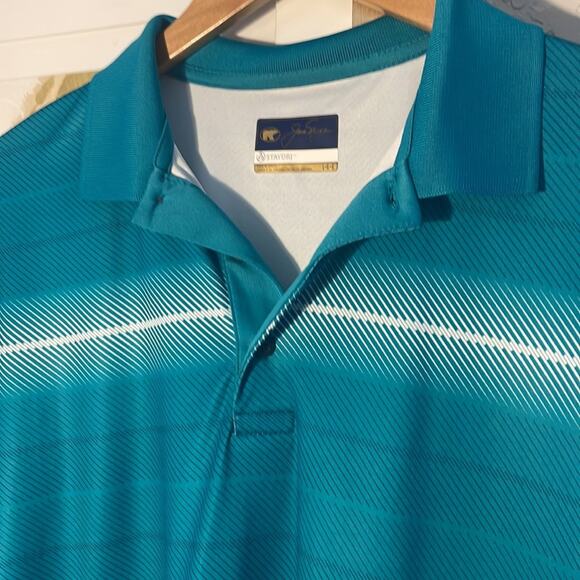 Jack Nicklaus Teal Green Golf Polo Stay Dri Philadelphia Eagles Stretch Athletic - Picture 4 of 7